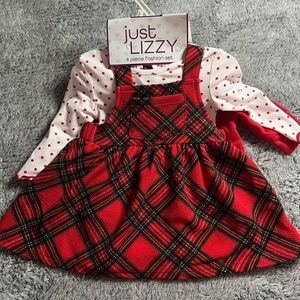 Just Lizzy 4 piece fashion‎ set Dress Onesie Jacket Headband
